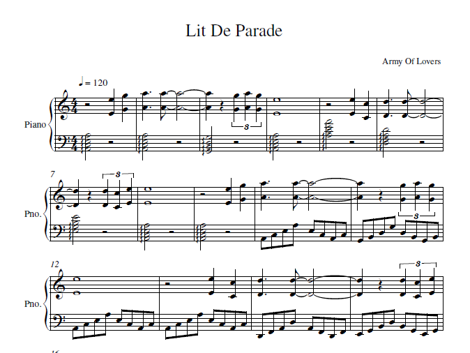 Army of lovers песня про украину. Ноты Army of lovers Lit de Parade. Парад нот. Bourbon Street Parade Ноты. С дедом на парад Ноты для фортепиано.