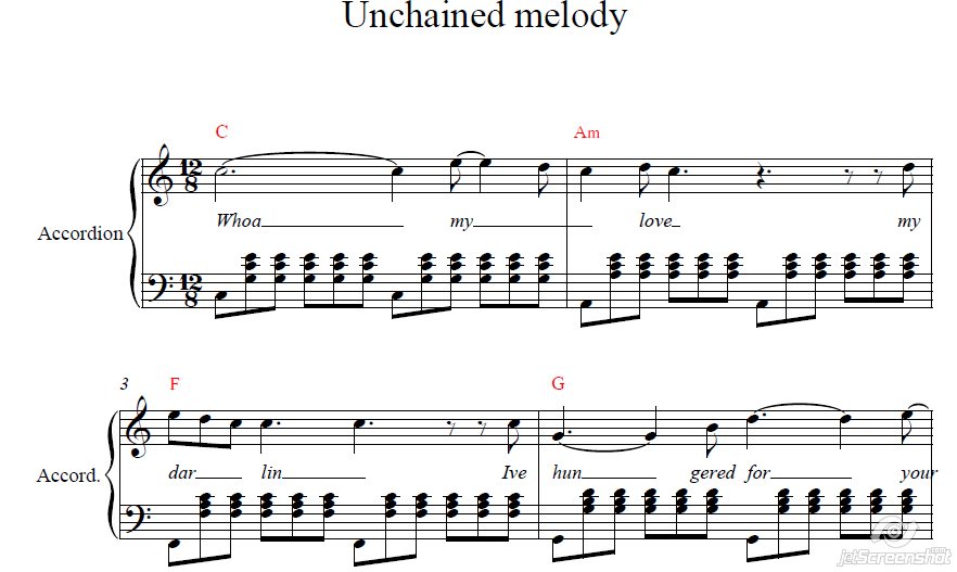Unchained Melody (E.PRESLEY) for accordion