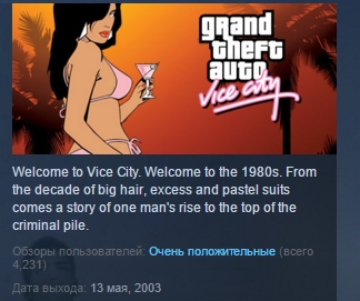 Grand Theft Auto: Vice City ( STEAM KEY )