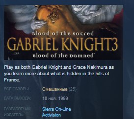 Gabriel Knight 3 Blood of the Sacred Blood of the Damne