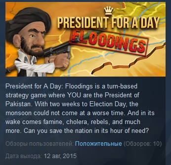 President for a day: Floodings STEAM KEY REGION FREE
