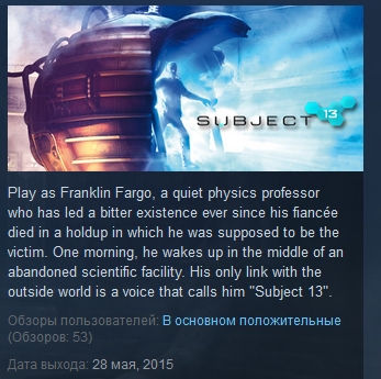 Subject 13   ( Steam Key / Region Free )