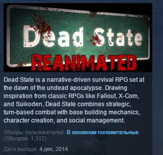 Dead State: Reanimated ( Steam Key / Region Free )