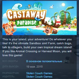 Castaway Paradise Life sim with Animals 💎STEAM GLOBAL