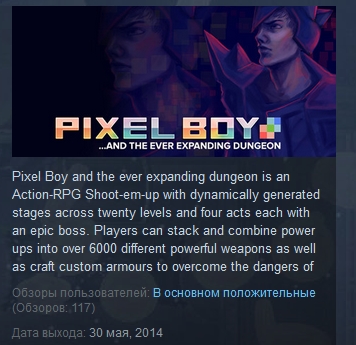 Pixel Boy and the Ever Expanding Dungeon STEAM KEY ROW