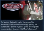 Sid Meier´s Railroads! *STEAM KEY GLOBAL +РФ LICENSE