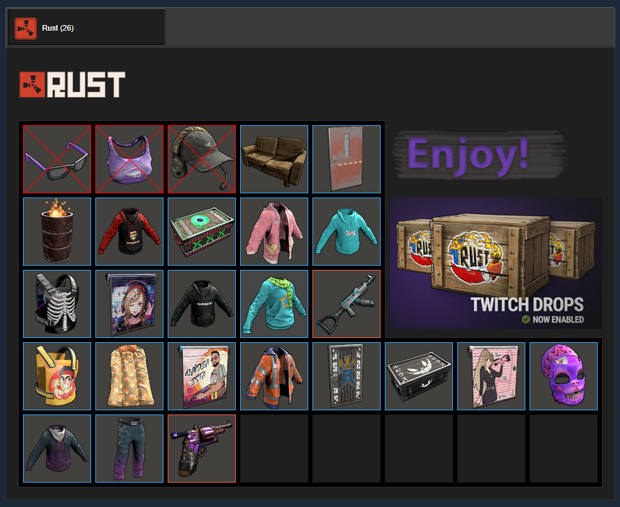 Buy Rust Skins Twitch Drops Round 2 3 23 Items And Download