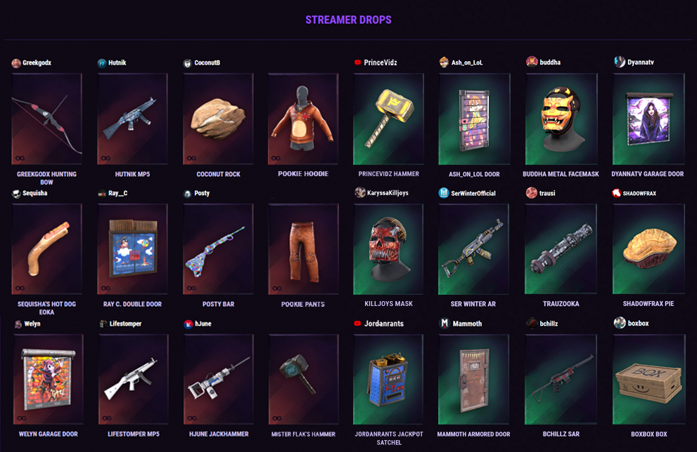 Buy Rust Skins Twitch Drops Round 2 3 4 5 47 Items And Download