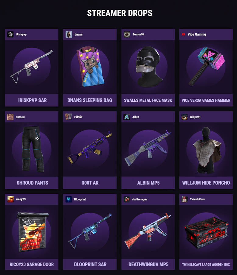 Buy Rust Skins Twitch Drops Round 6 7 21 Items And Download