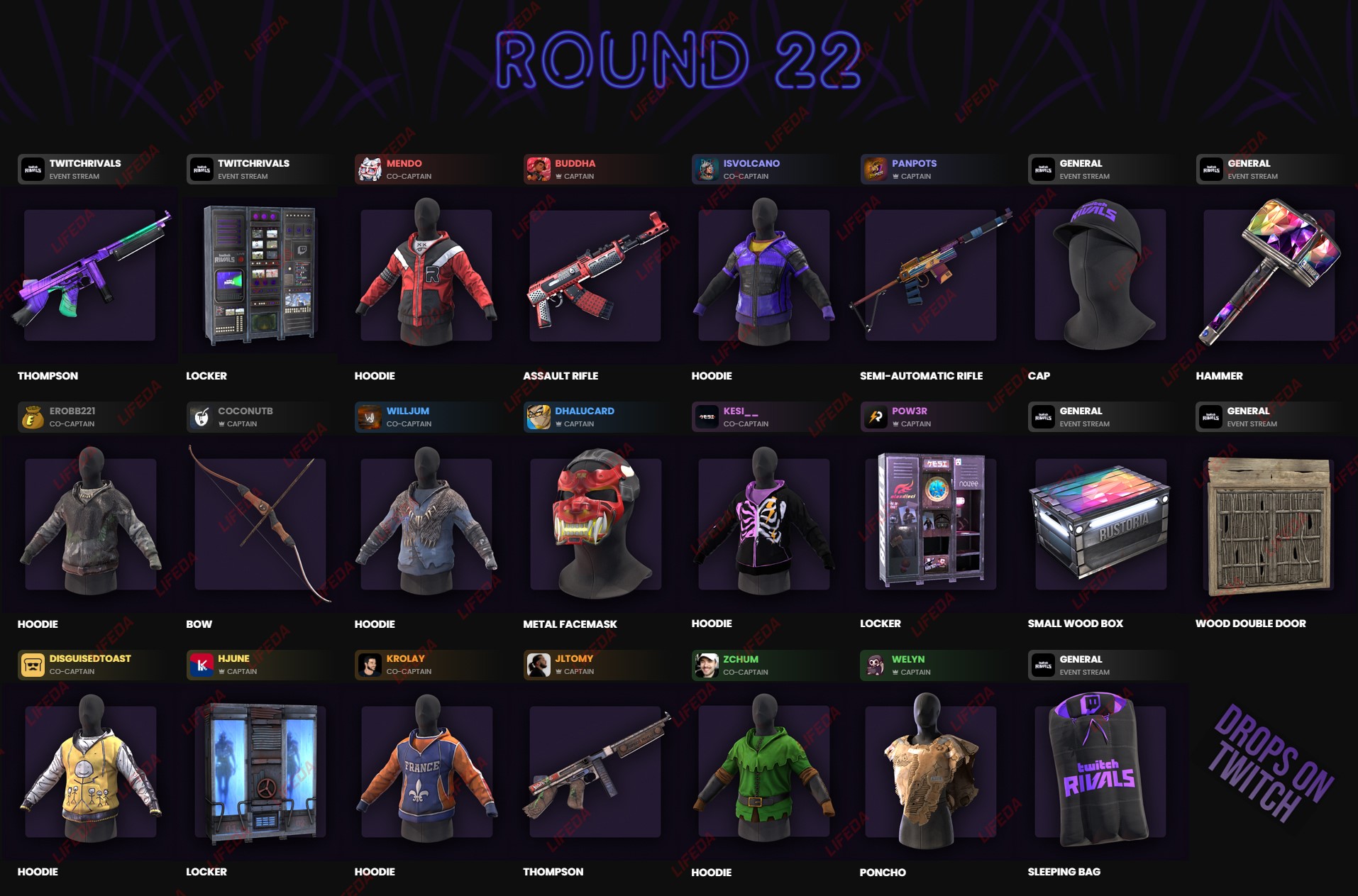 Купить 🔥RUST СКИНЫ TWITCH DROPS Раунды 22+23+24 47 ПРЕДМЕТ+🎁 за 100.00 ...