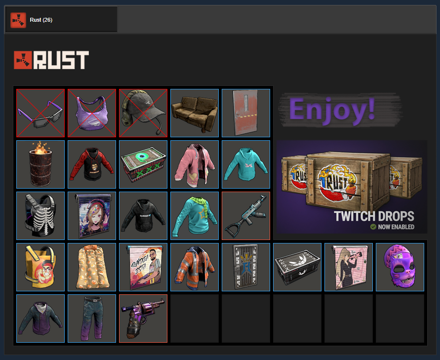 Buy Rust Skins 1 Twitch Drops Round 2 3 23 Items And Download