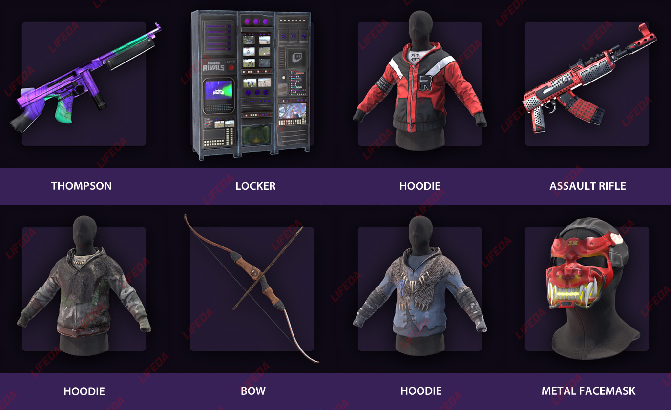 Buy 🔥RUST SKINS TWITCH DROPS Round 22+23+25 44 ITEMS + 🎁 cheap, choose