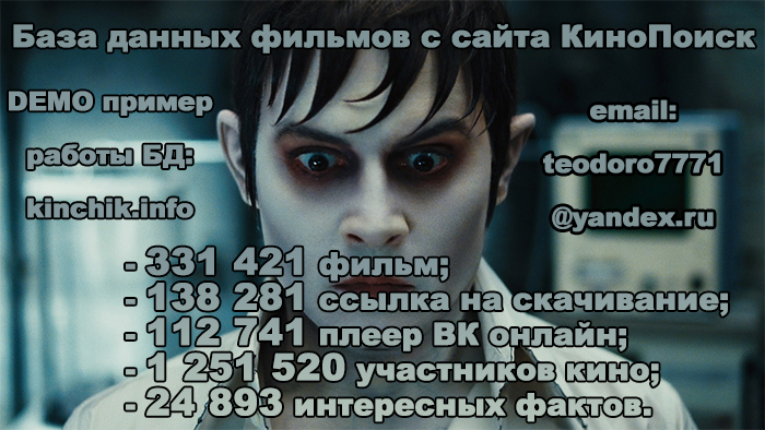 Продам БД (КиноПоиск, ВК видео, торрент)