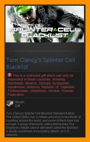 Tom Clancys Splinter Cell Blacklist /Steam Gift RU CIS