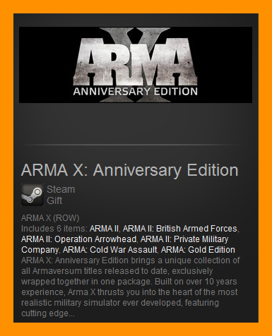 ARMA X: Anniversary Edition (Steam Gift /Reg Free)+DayZ