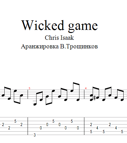 Wicked game tabs. Wicked game Ноты для гитары. Викед гейм Ноты для гитары. Chris Isaak Wicked game Ноты.