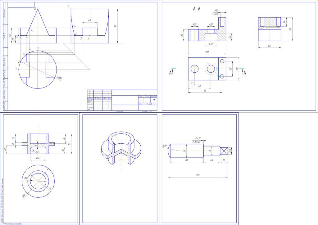 Инженерная графика 2 курс готовые чертежи колледж