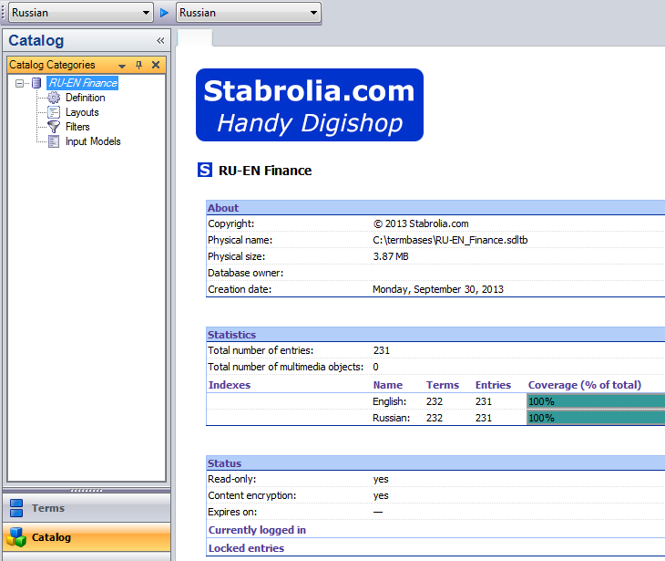 Termbase: Finance. RU to EN