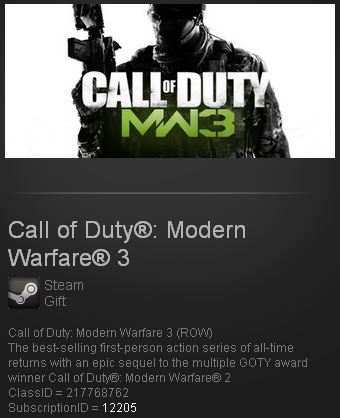 Call of Duty: Modern Warfare 3 (Steam gift /  RU / CIS)