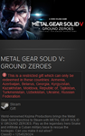 METAL GEAR SOLID V: GROUND ZEROES (Steam gift / RU/CIS)