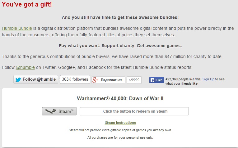 Warhammer® 40,000: DofW II (Steam Key/ROW)