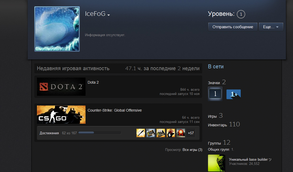 steam аккаунт, cs:go,и Dota2(Шмот 110)