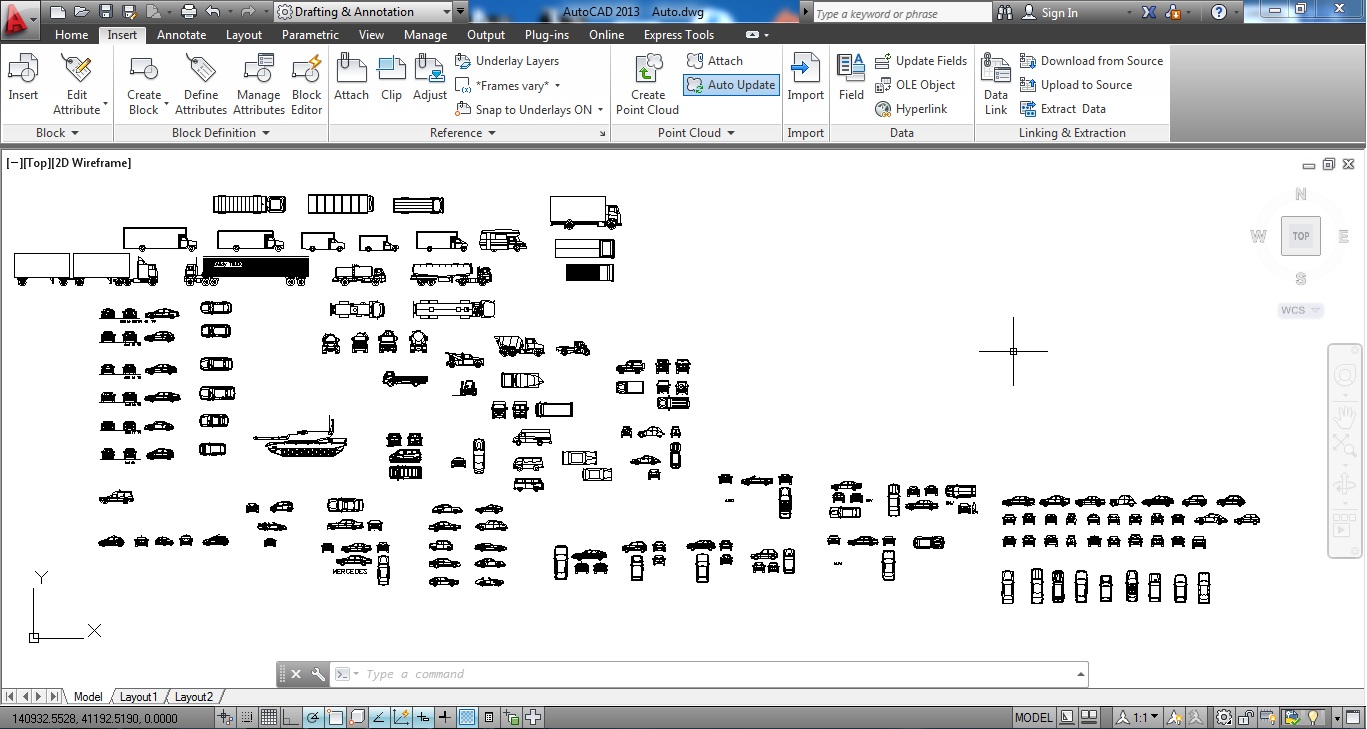 Огромная коллекция автомобилей для AutoCad