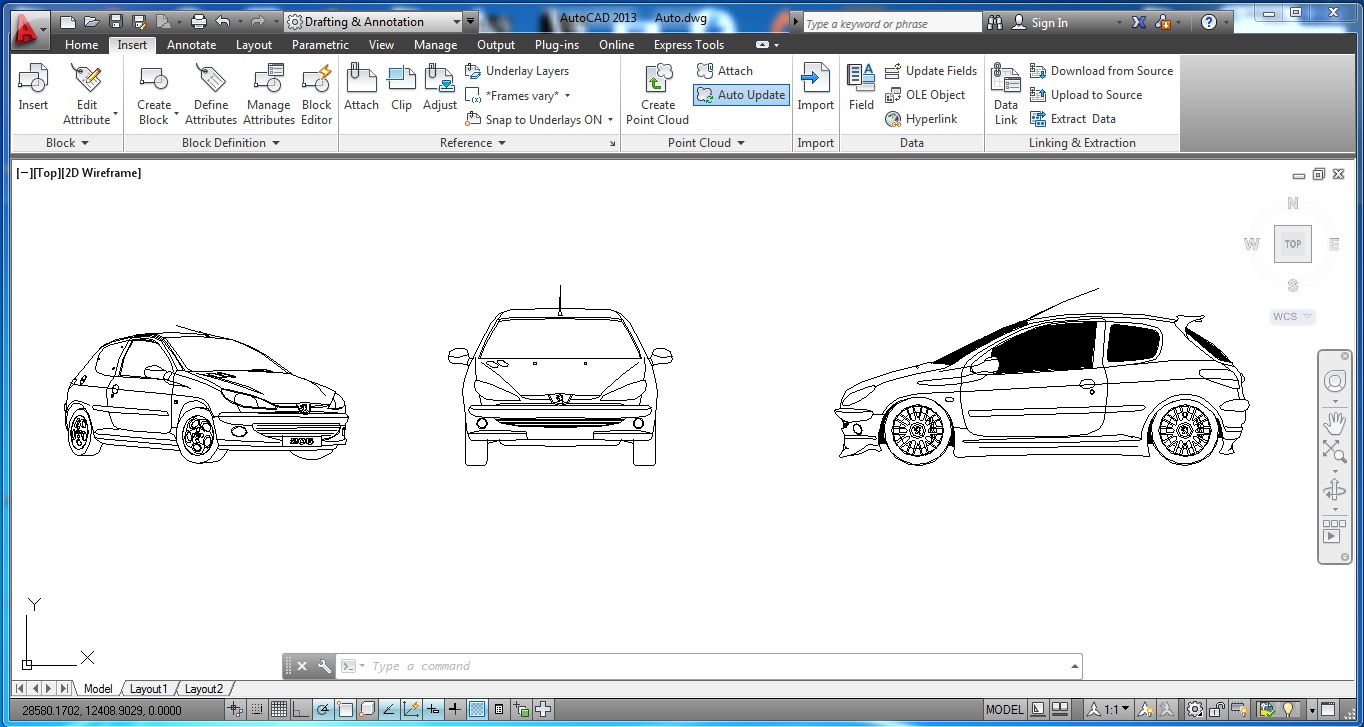 A huge collection of cars for AutoCad