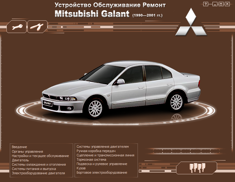 Электр. руководство для  Mitsubishi.Galant 1990-2005 г.