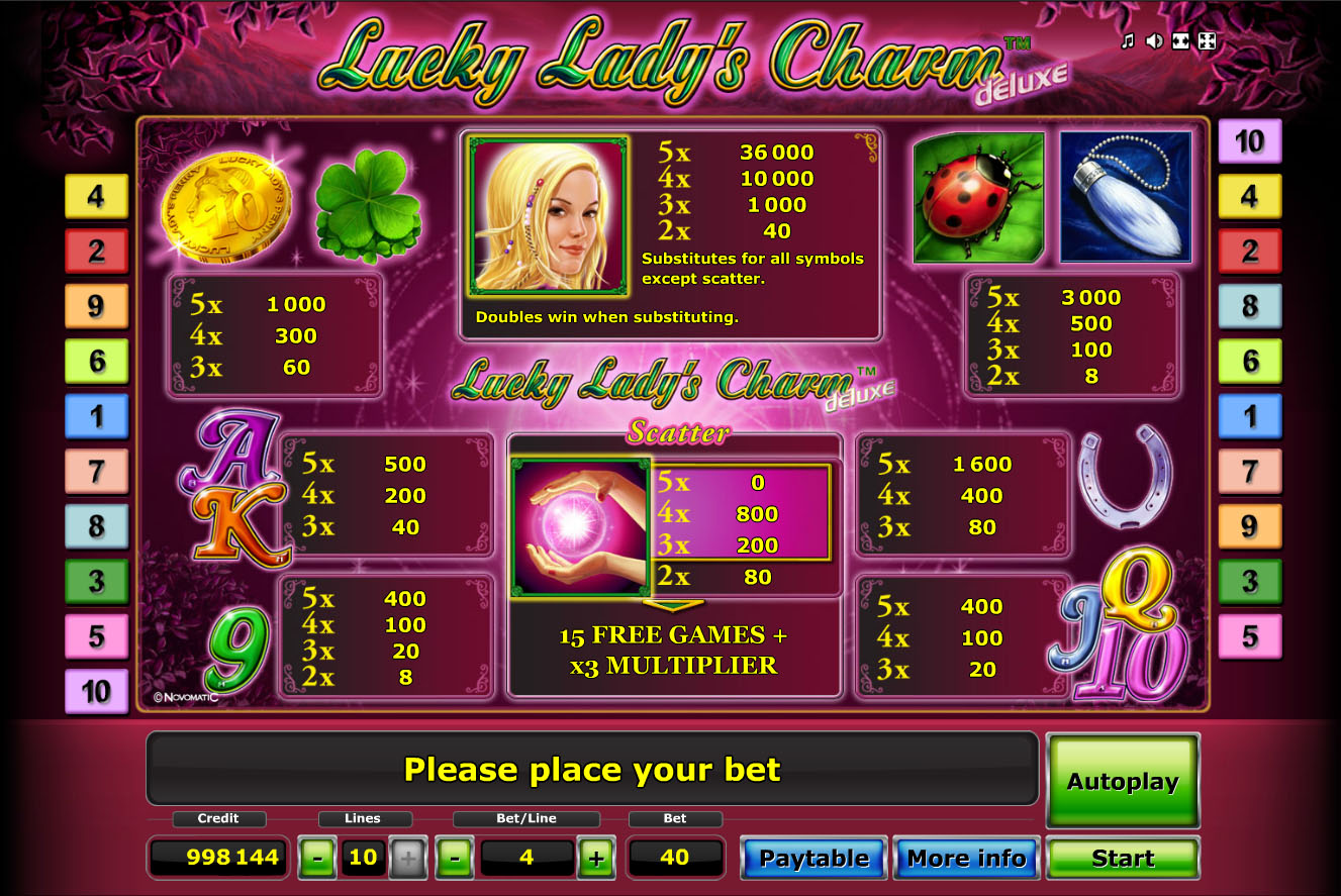 lucky lady charm deluxe