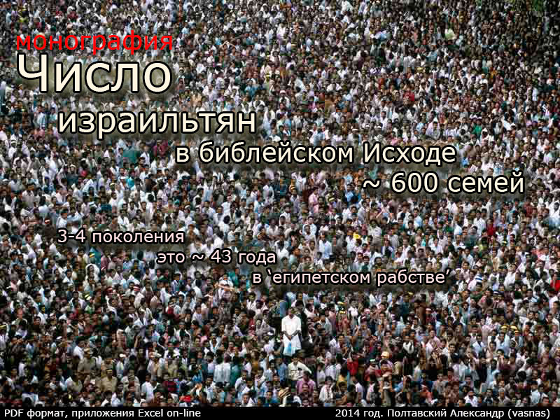 Число израильтян в библейском Исходе ~ 600 семей.