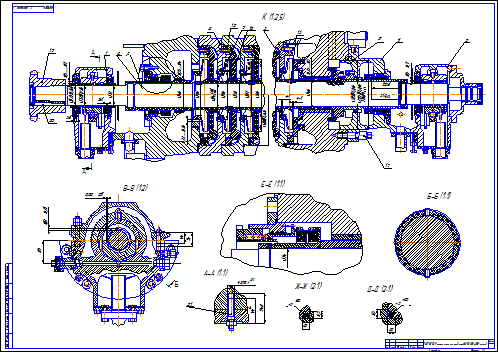 Чертеж насос центробежный ЦНС 300-600 (разрез)