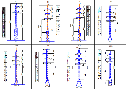 Схема опоры ЛЭП 110 кВ (П1, П-2, П4, П1ТК1)