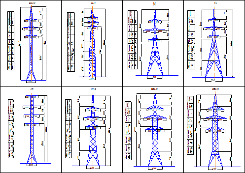 Схема опоры ЛЭП 110 кВ (ППБ-120, СП-32, У-2, АТ2, АББ-1