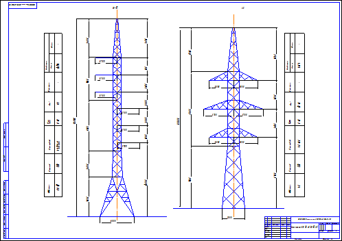 Схема опоры ЛЭП 110 кВ (СО-III, АС)