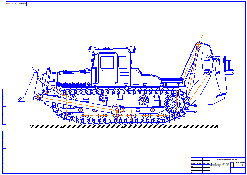 Чертеж Бульдозер ДЗ-34С