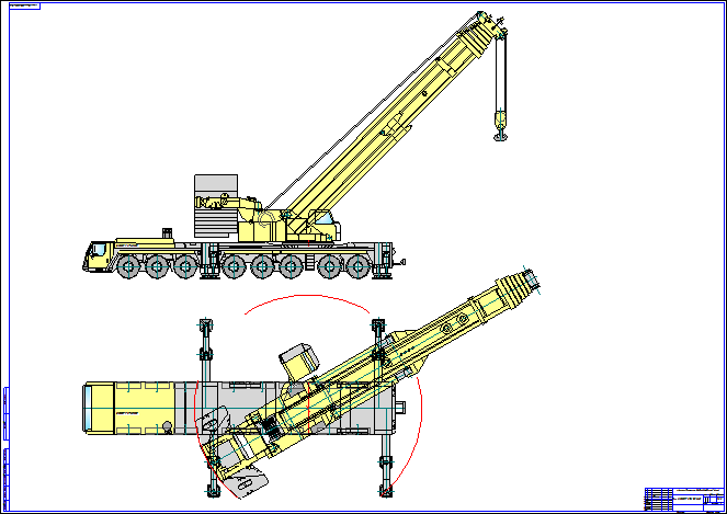 Чертеж кран LIEBHERR LTM 1500-8,1 (Вид 2)