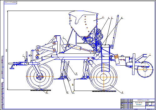 Чертеж сеялка СЗС-2,8
