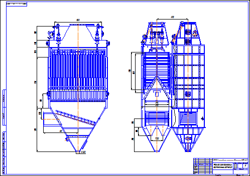 Чертеж фильтр электрический вертикальный ДВП-2x2,5