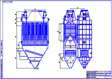 чертеж фильтр электрический вертикальный ДВП-2x2,5