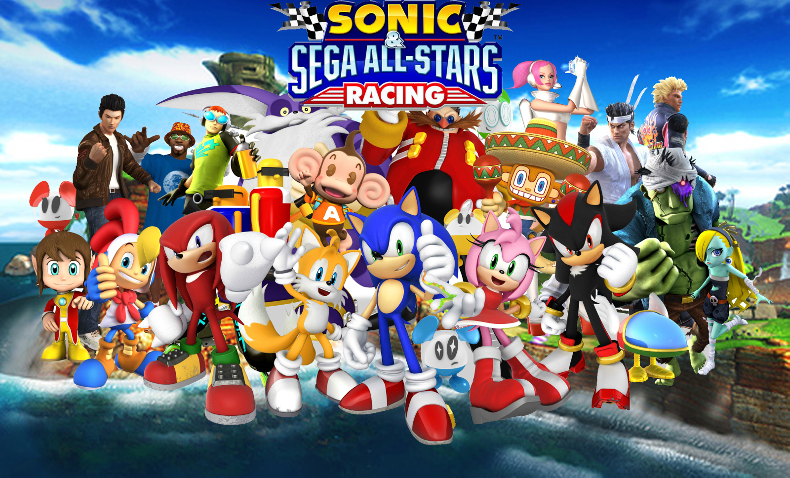 Соник сега. Sonic and Sega all-Stars Racing персонажи. Sonic & Sega all-Stars Racing. Герои игры Sonic Sega. Sonic Sega all Stars