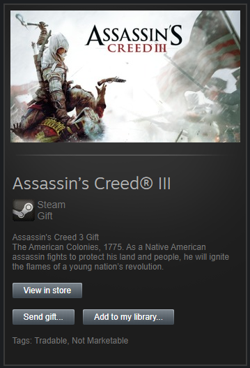 Assassin´s Creed 3 [Region Free Steam Gift]