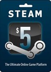 ⭐5 $ USD Steam Wallet Card US account - irongamers.ru