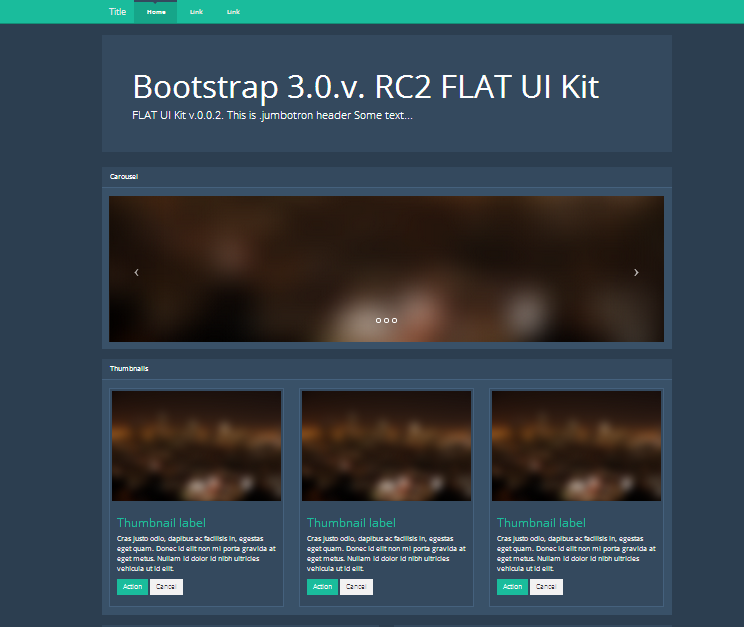 Bootstrap 3 Шаблон - Темный интерфейс