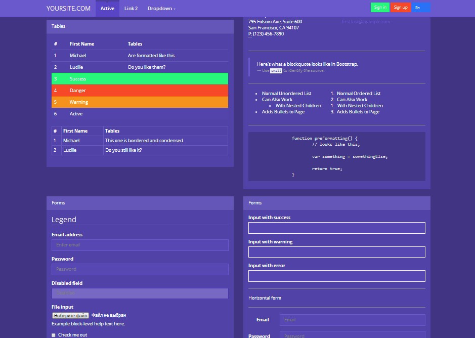 Bootstrap 3 Шаблон - Плоский Чертеж