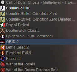 GRID 2+CS 1.6+Resident Evil 5+Left 4 dead 2
