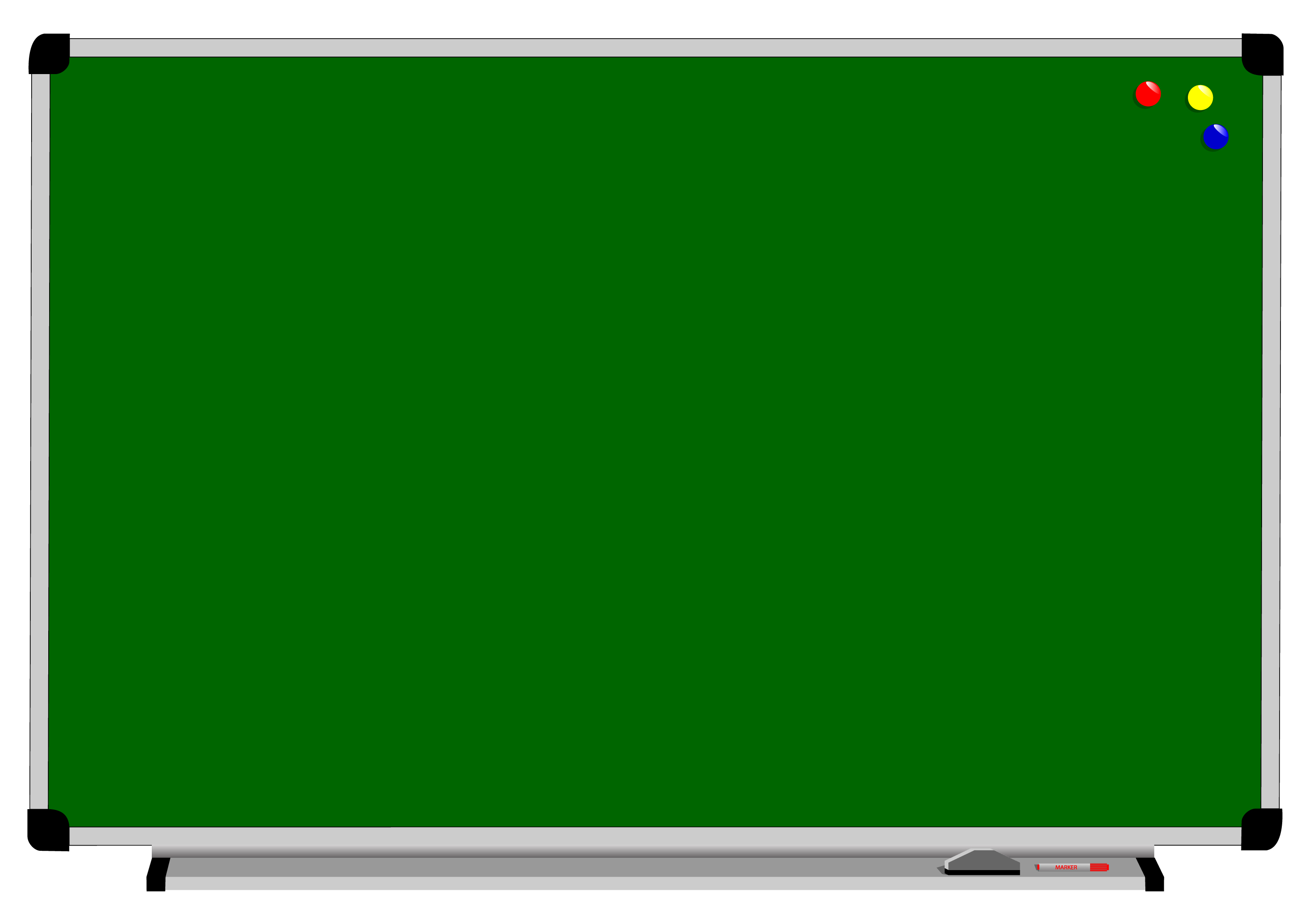 A school Board and three magnet, markers and eraser