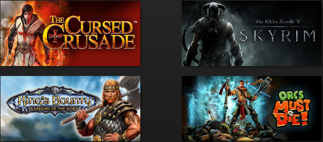 Skyrim+The Cursed Crusade+Orcs Must Die!+King´s Bounty