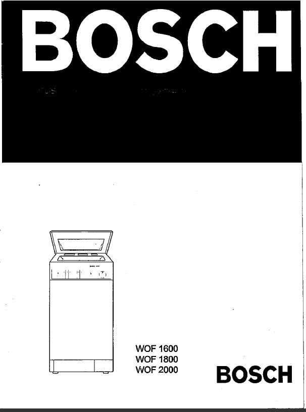 Instructions for washing machines BOSCH WOF1600 1800 2000