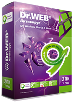 Антивирус Dr.Web 2 ПК на 1 год